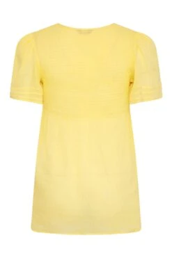 LIMITED COLLECTION Curve Lemon Yellow Shirred Smock Top 11 LIMITED COLLECTION Curve Lemon Yellow Shirred Smock Top -Saga Dresses Shop 47614365 cd6e 48 217040 Y