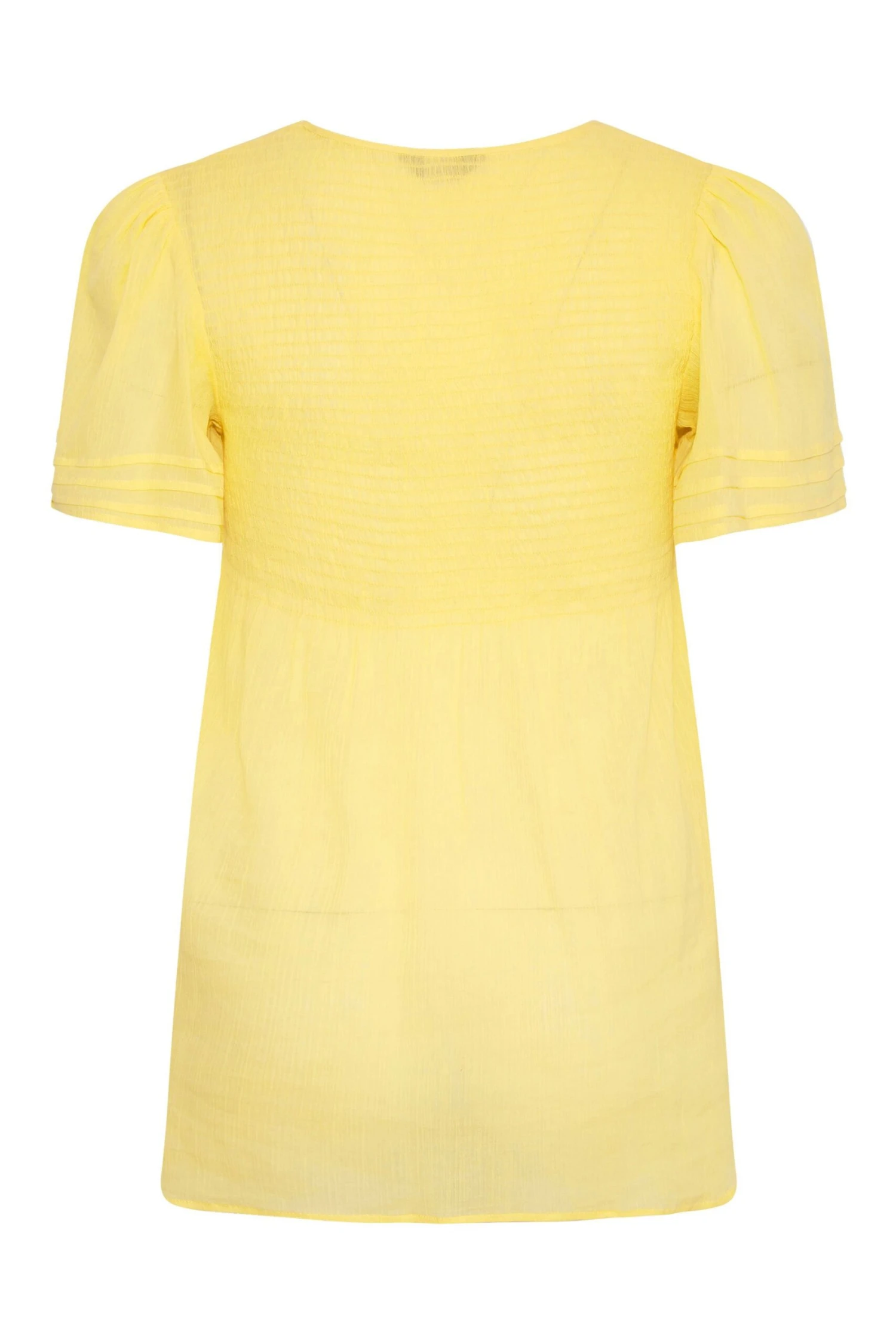 LIMITED COLLECTION Curve Lemon Yellow Shirred Smock Top 6 LIMITED COLLECTION Curve Lemon Yellow Shirred Smock Top - Image 6