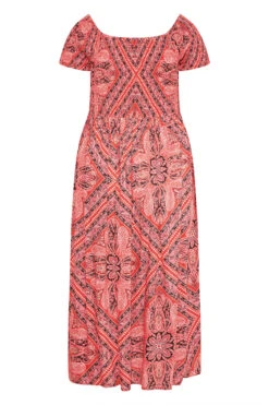 YOURS Curve Pink Paisley Print Bardot Maxi Dress 11 YOURS Curve Pink Paisley Print Bardot Maxi Dress -Saga Dresses Shop 4834cd0b 5822 47 137106 Y