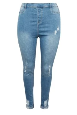 YOURS Curve Light Blue Ripped GRACE Jeggings -Saga Dresses Shop 49045466 f646 45 143268 X