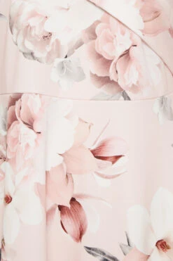 YOURS LONDON Curve Light Pink Floral Bardot High Low Midi Dress -Saga Dresses Shop 49c76168 ed97 45 162090 Z
