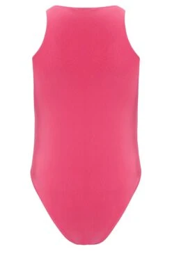 LIMITED COLLECTION Curve Pink Racer Bodysuit -Saga Dresses Shop 4a417bde 3483 4a 215691 YR