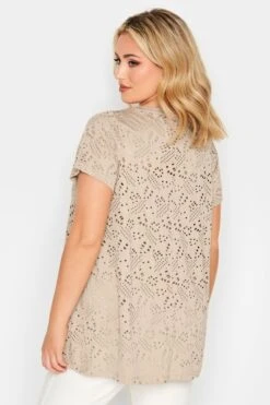 YOURS Curve 2 PACK Khaki Green Broderie Swing Tops -Saga Dresses Shop 4ab014ce 62c8 48 320723 C