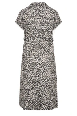 YOURS Curve Black Leaf Print Split Hem Shirt Dress -Saga Dresses Shop 4b0d3195 8be1 45 302076 Y