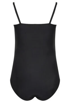 YOURS Curve Black Eyelet Detail Bandeau Tummy Control Swimsuit -Saga Dresses Shop 4c58eca5 1aca 4f 150277 Y