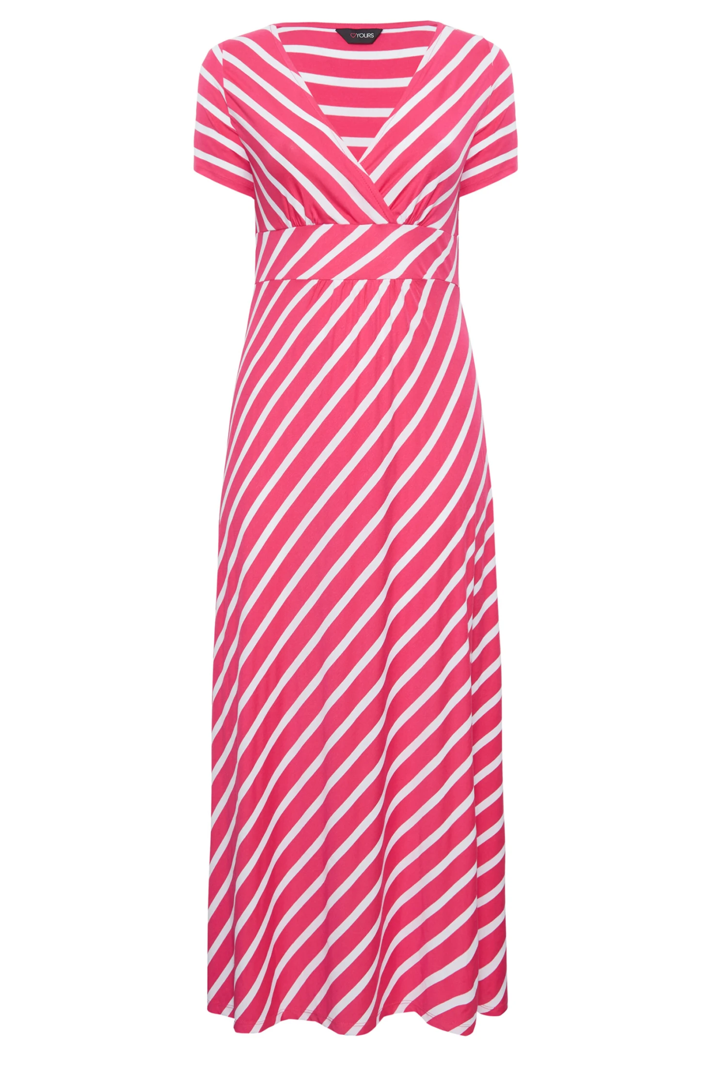 YOURS Curve Pink Stripe Swing Maxi Dress 5 YOURS Curve Pink Stripe Swing Maxi Dress - Image 5