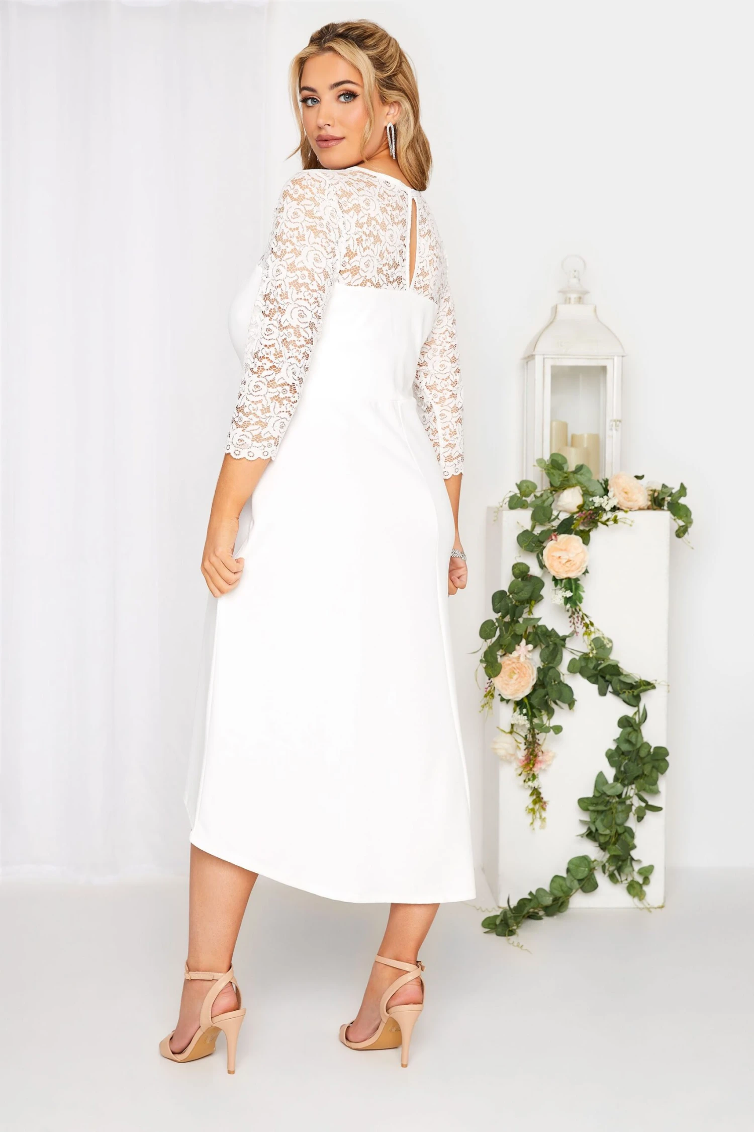 YOURS LONDON Curve White Lace Bridal Midi Dress 1 YOURS LONDON Curve White Lace Bridal Midi Dress