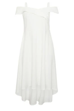 YOURS LONDON Curve White Bardot High Low Bridal Midi Dress 10 YOURS LONDON Curve White Bardot High Low Bridal Midi Dress -Saga Dresses Shop 4ce5f813 2613 4e 162089 X