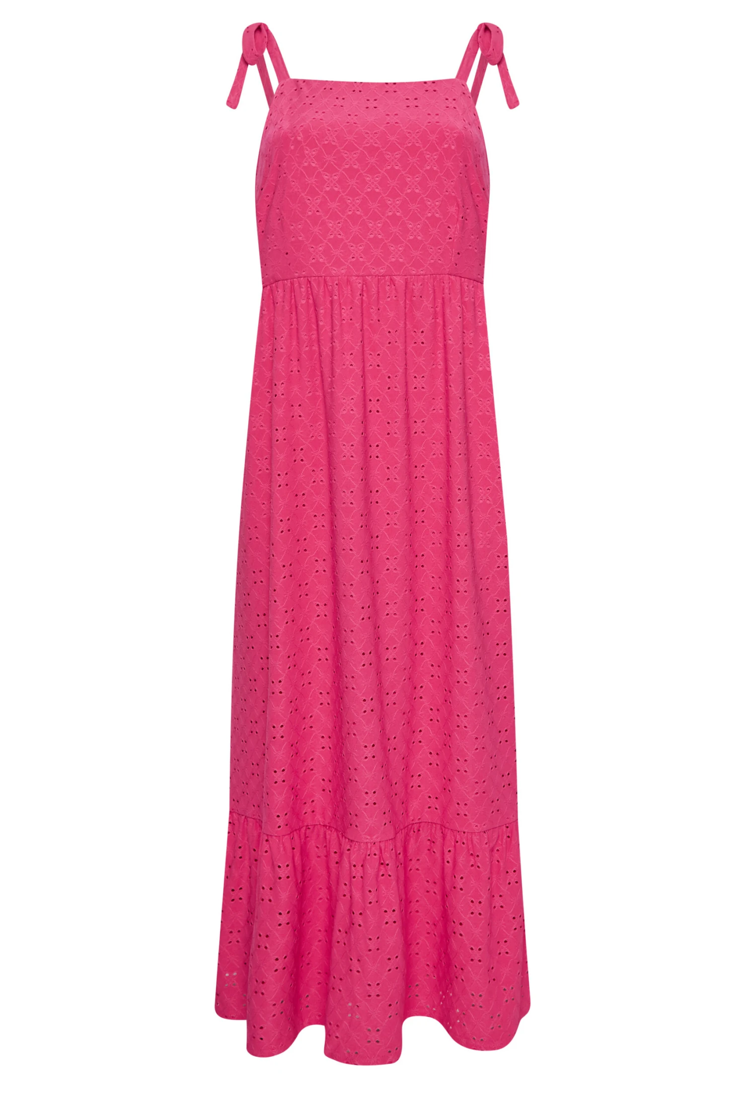 YOURS Curve Hot Pink Broderie Anglaise Maxi Dress 5 YOURS Curve Hot Pink Broderie Anglaise Maxi Dress - Image 5