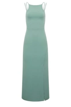 YOURS PETITE Curve Sage Green Split Hem Maxi Dress -Saga Dresses Shop 4cf9df76 793a 4a 174531 X