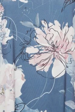 YOURS Curve Dark Blue Floral Print T-Shirt -Saga Dresses Shop 4d494c19 3cb4 4e 302109 Z