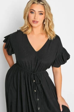LIMITED COLLECTION Curve Black Frill Sleeve Cotton Maxi Dress 8 LIMITED COLLECTION Curve Black Frill Sleeve Cotton Maxi Dress -Saga Dresses Shop 4da5e55f d81d 46 215680 D
