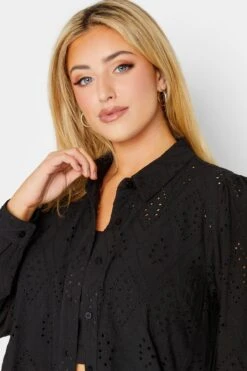 YOURS Curve Black Broderie Anglaise Shirt -Saga Dresses Shop 4e78e936 0e65 49 131763 D
