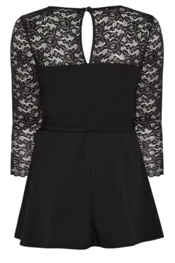 YOURS LONDON Curve Black Lace Sweetheart Peplum Top -Saga Dresses Shop 4ffac482 6cfa 4f 162128 Y