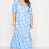 YOURS Curve Blue Floral V-Neck Maxi Dress