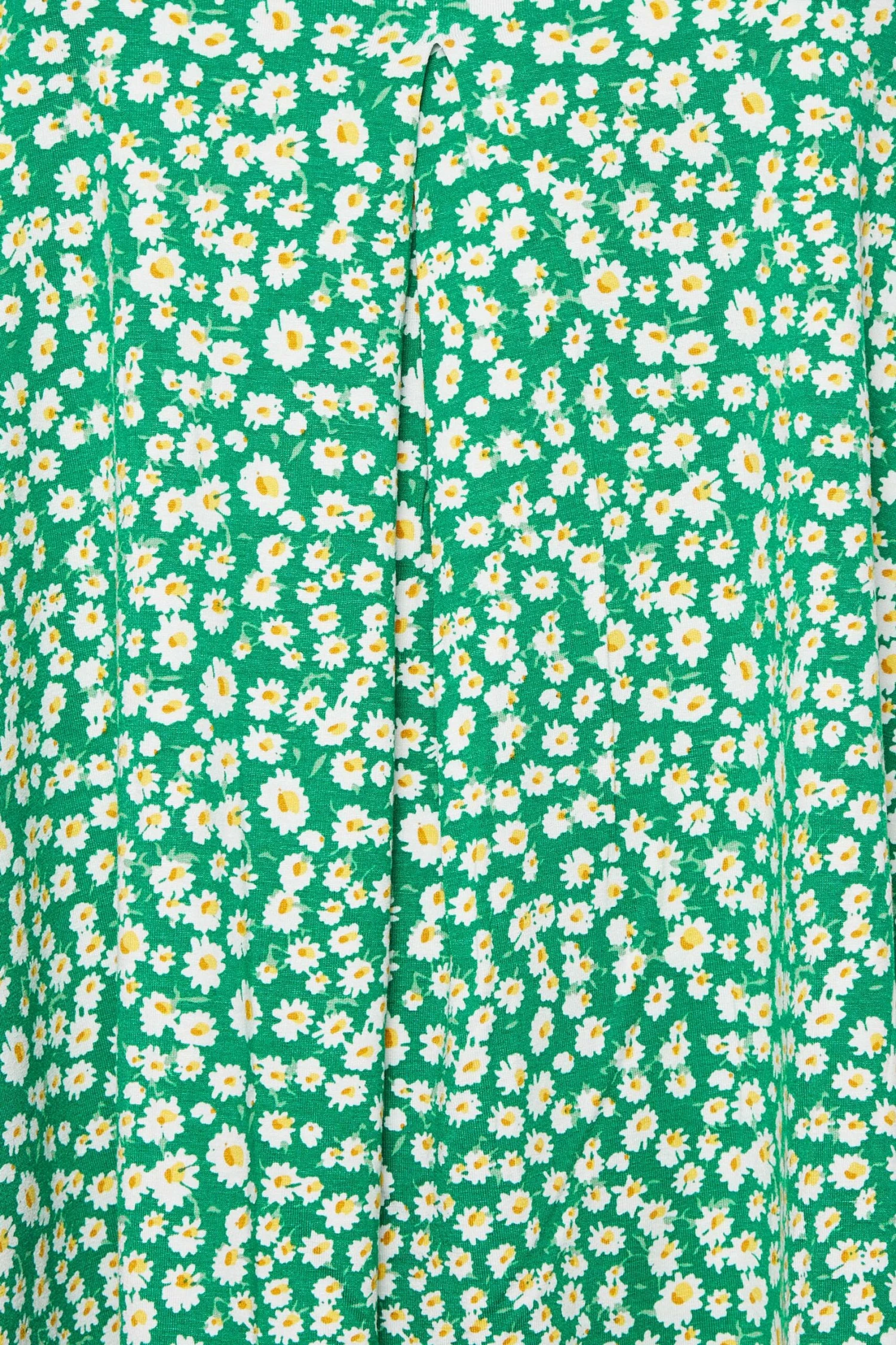 YOURS Curve Green Daisy Print Pleat Front Vest Top 3 YOURS Curve Green Daisy Print Pleat Front Vest Top - Image 3