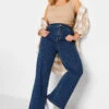 YOURS Curve Blue Elasticated Waist Stretch Wide Leg Jeans