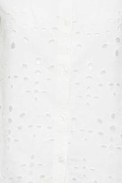 YOURS PETITE Curve White Broderie Anglaise Short Sleeve Shirt -Saga Dresses Shop 51a87694 59db 4f 174516 Z