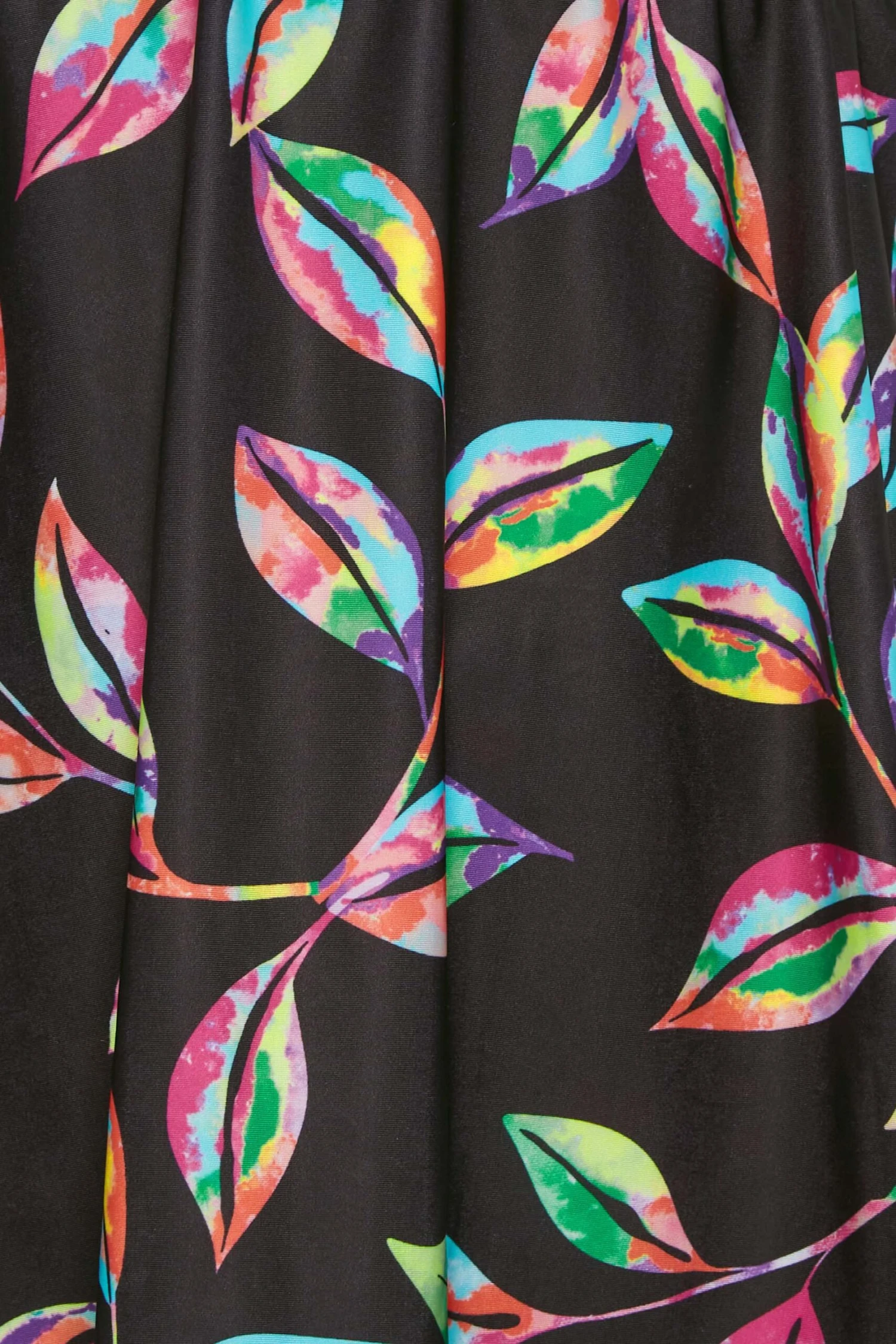 YOURS Curve Black Tropical Print Frill Swimdress 4 YOURS Curve Black Tropical Print Frill Swimdress - Image 4