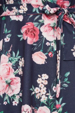 YOURS LONDON Curve Navy Blue Floral Cold Shoulder Skater Dress -Saga Dresses Shop 52cdf27b d0b4 4e 162148 Z