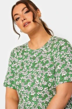 YOURS Curve Green Floral Smock Dress -Saga Dresses Shop 53193bd6 c1ba 4e 302229 D