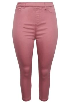 YOURS Curve Rose Pink Cropped Stretch GRACE Jeggings -Saga Dresses Shop 53439886 c908 41 144751 X