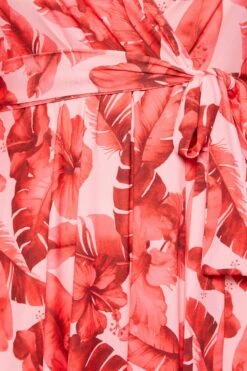 YOURS LONDON Curve Pink Tropical Floral Print Wrap Dress 9 YOURS LONDON Curve Pink Tropical Floral Print Wrap Dress -Saga Dresses Shop 5414732e a788 40 162202 Z