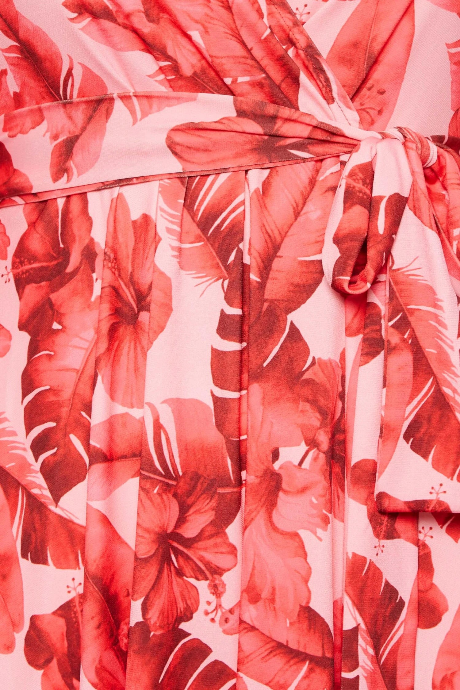 YOURS LONDON Curve Pink Tropical Floral Print Wrap Dress 4 YOURS LONDON Curve Pink Tropical Floral Print Wrap Dress - Image 4