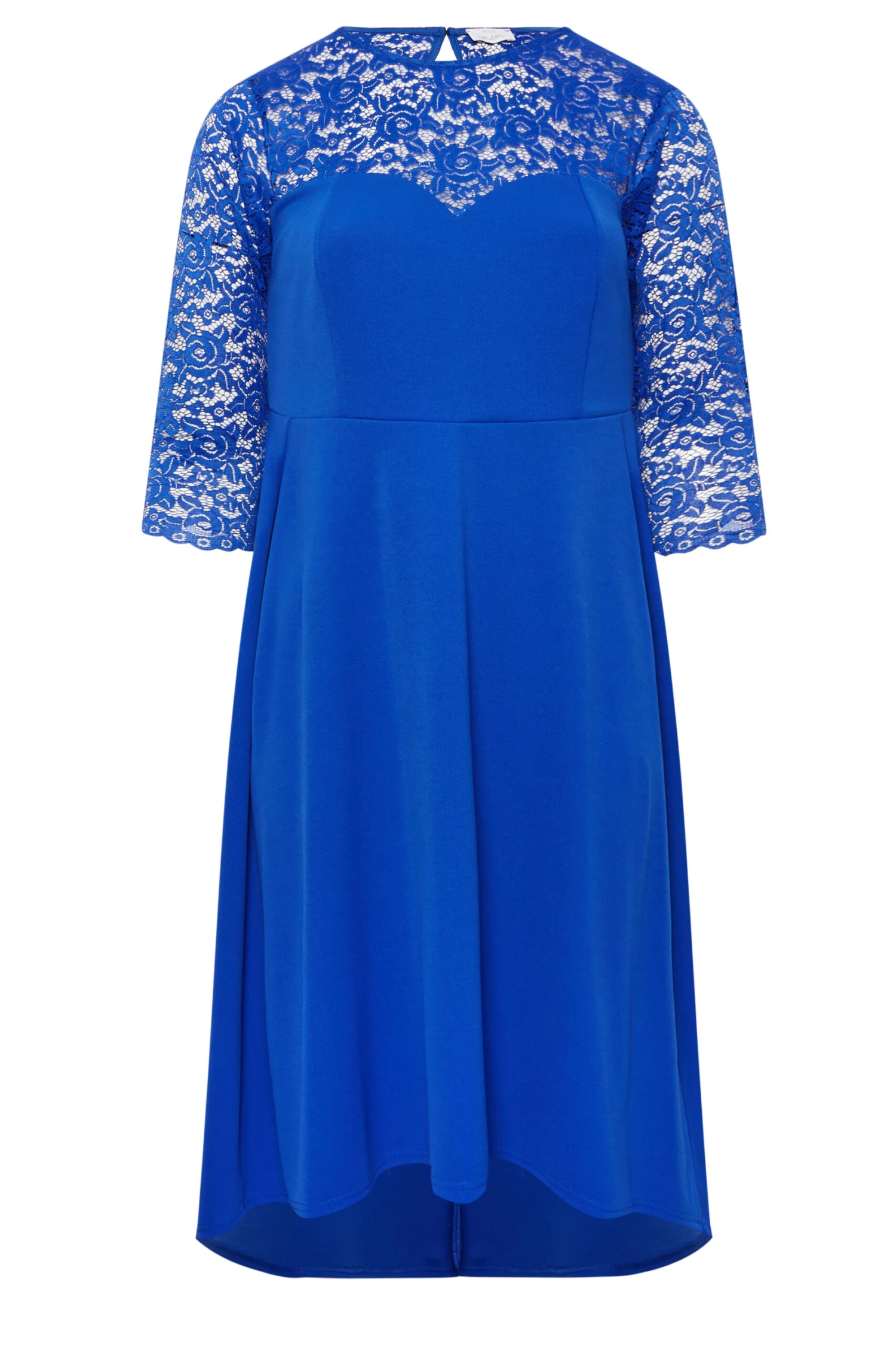 YOURS LONDON Curve Royal Blue Lace Sweetheart Midi Dress 5 YOURS LONDON Curve Royal Blue Lace Sweetheart Midi Dress - Image 5