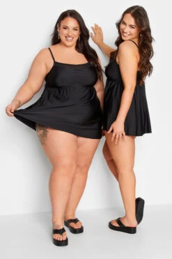 YOURS Curve Black Mesh Panel Tummy Control Swim Dress 13 YOURS Curve Black Mesh Panel Tummy Control Swim Dress -Saga Dresses Shop 54bc0a43 247d 4c 150210 G