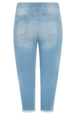 YOURS FOR GOOD Light Blue Cat Scratch Cropped JENNY Jeggings -Saga Dresses Shop 54e8a6b9 9609 44 144370 BK