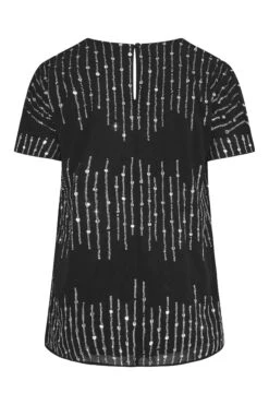 LUXE Curve Black Sequin Hand Embellished Top -Saga Dresses Shop 564b34e7 a7fb 40 157939 BK