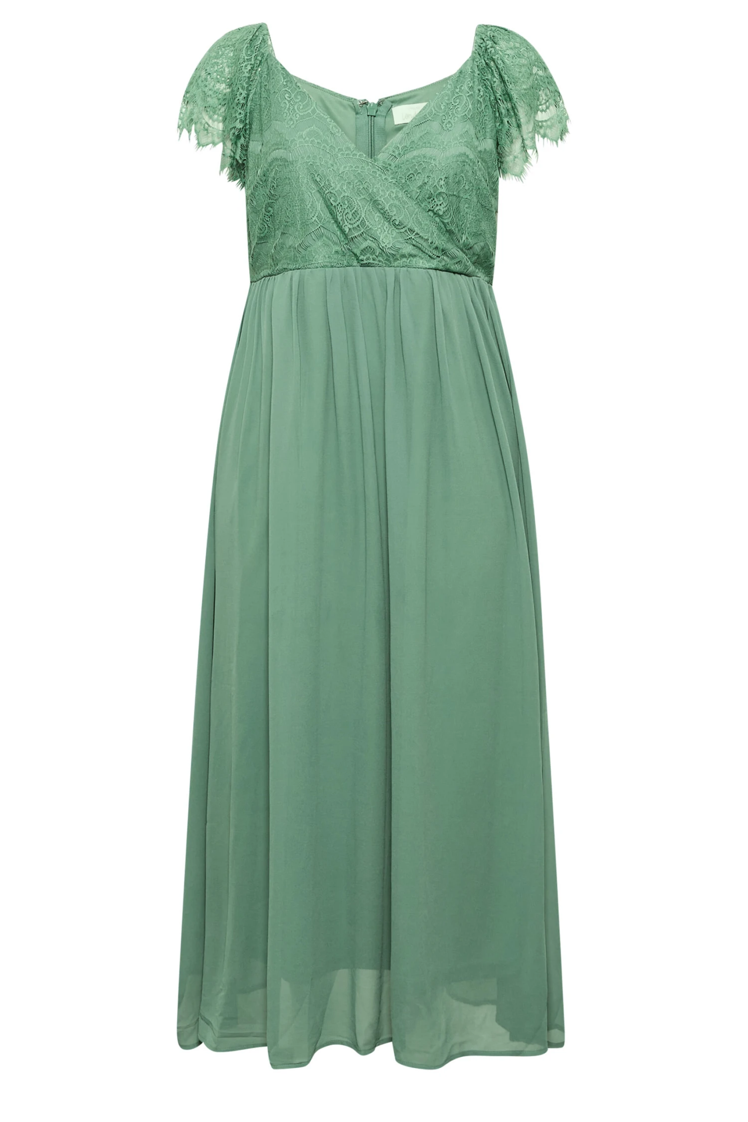 YOURS LONDON Curve Green Lace Detail Wrap Maxi Dress 5 YOURS LONDON Curve Green Lace Detail Wrap Maxi Dress - Image 5