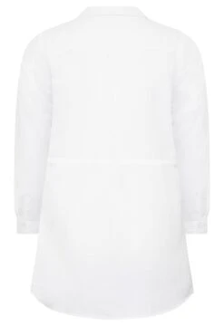 YOURS Curve White Utility Tunic Linen Look Shirt -Saga Dresses Shop 57b67fb7 9001 47 131748 Y