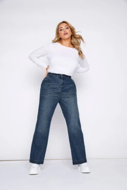 YOURS Curve Blue Wide Leg Jeans 10 YOURS Curve Blue Wide Leg Jeans -Saga Dresses Shop 57b8c6f7 ba30 47 142851 E