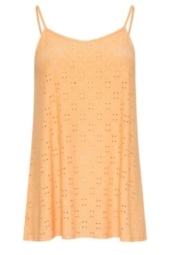 LIMITED COLLECTION Curve Orange Broderie Anglaise Cami Vest Top -Saga Dresses Shop 57eafcdc 5c02 4d 215861 X