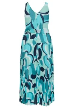 YOURS LONDON Curve Blue Abstract Print Pleated Maxi Dress -Saga Dresses Shop 58096cc0 eea8 4b 162057 Y