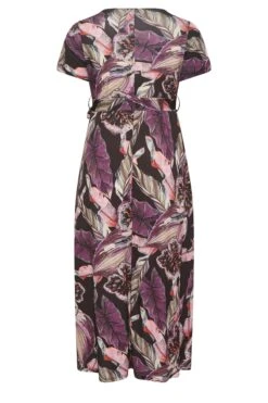 YOURS Curve Black Leaf Print Wrap Dress 11 YOURS Curve Black Leaf Print Wrap Dress -Saga Dresses Shop 5899118f 0cb2 4e 301989 Y