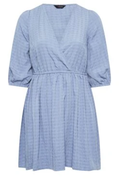 YOURS Curve Baby Blue Textured Wrap Top -Saga Dresses Shop 58cf7030 1a2a 44 131738 X