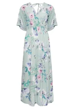 YOURS LONDON Light Blue Floral Shirred Maxi Dress 10 YOURS LONDON Light Blue Floral Shirred Maxi Dress -Saga Dresses Shop 595df49b ccb3 45 162126 X