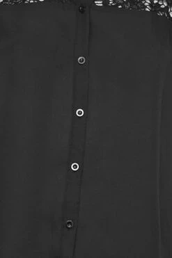 YOURS LONDON Curve Black Lace Insert Shirt -Saga Dresses Shop 5970578a 195a 4a 162138 Z