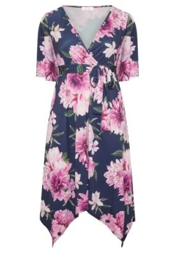 YOURS LONDON Curve Navy Blue & Purple Hanky Hem Floral Dress 10 YOURS LONDON Curve Navy Blue & Purple Hanky Hem Floral Dress -Saga Dresses Shop 599c51c6 41d6 42 162104 X