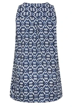 YOURS Curve Navy Blue Aztec Print Swing Top -Saga Dresses Shop 59ebe179 6dd3 4f 131988 Y