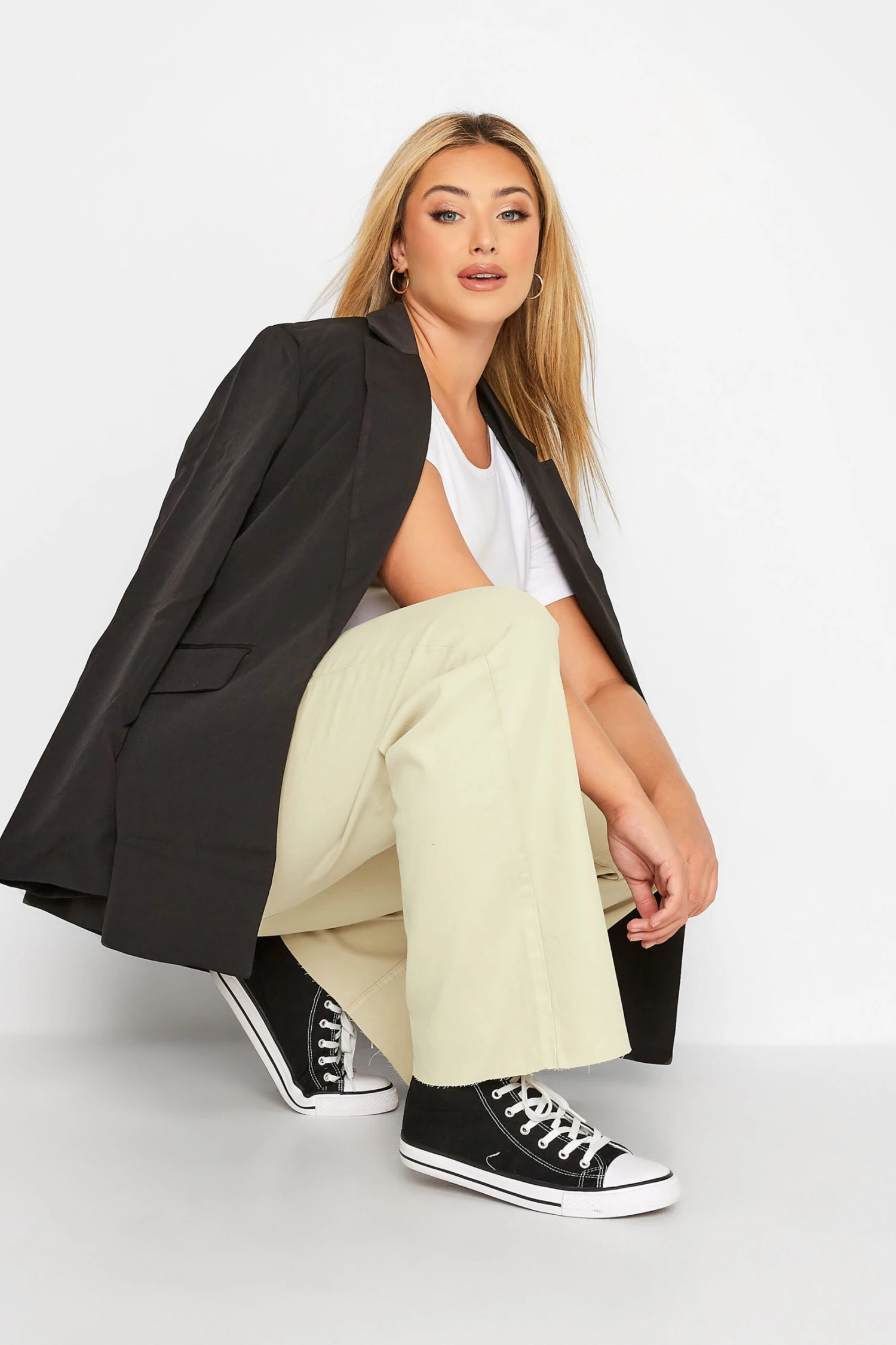 YOURS Curve Stone Brown Stretch Wide Leg Jeans 2 YOURS Curve Stone Brown Stretch Wide Leg Jeans - Image 2