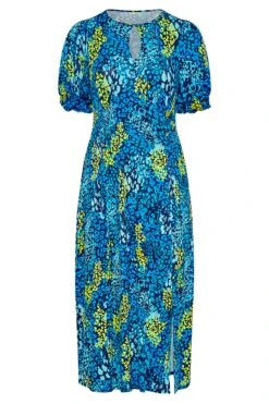 YOURS LONDON Curve Blue Animal Print Keyhole Maxi Dress -Saga Dresses Shop 5a4c88ac 87d0 47 161591 X