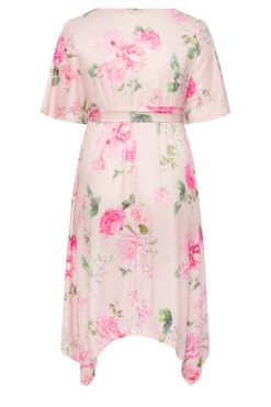YOURS LONDON Curve Light Pink Floral Hanky Hem Dress 11 YOURS LONDON Curve Light Pink Floral Hanky Hem Dress -Saga Dresses Shop 5a4d164f 6f35 44 162105 YR