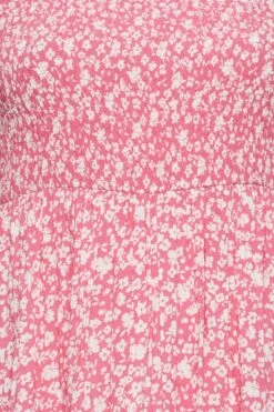 YOURS Curve Pink Ditsy Floral Bardot Maxi Dress -Saga Dresses Shop 5a57a314 40cd 41 137341 Z