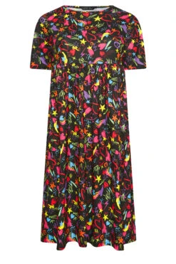 LIMITED COLLECTION Curve Black Scribble Print Smock Dress 8 LIMITED COLLECTION Curve Black Scribble Print Smock Dress -Saga Dresses Shop 5bdc4373 c176 40 215777 X
