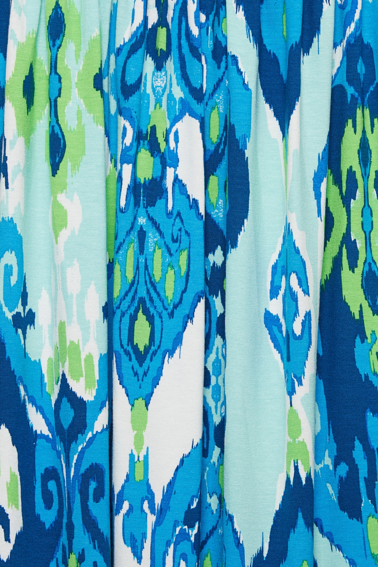 YOURS Curve Blue Abstract Print Frill Sleeve Smock Dress 5 YOURS Curve Blue Abstract Print Frill Sleeve Smock Dress - Image 5