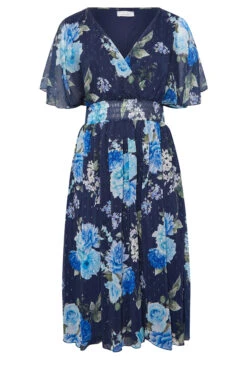 YOURS LONDON Blue Floral Angel Sleeve Wrap Dress 10 YOURS LONDON Blue Floral Angel Sleeve Wrap Dress -Saga Dresses Shop 5d2561b5 b7c5 47 162049 X